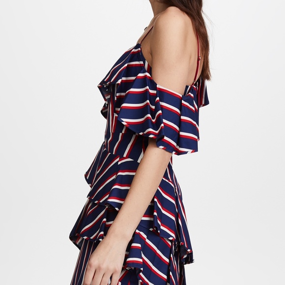 alice + olivia Laflora Asymmetrical Ruffle Dress - Picture 3 of 8